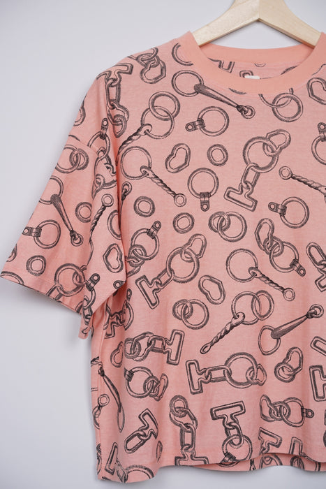 Hermes Effet Kaleidoscope Finesse T-Shirt in Pink Size 36 (Brand New)