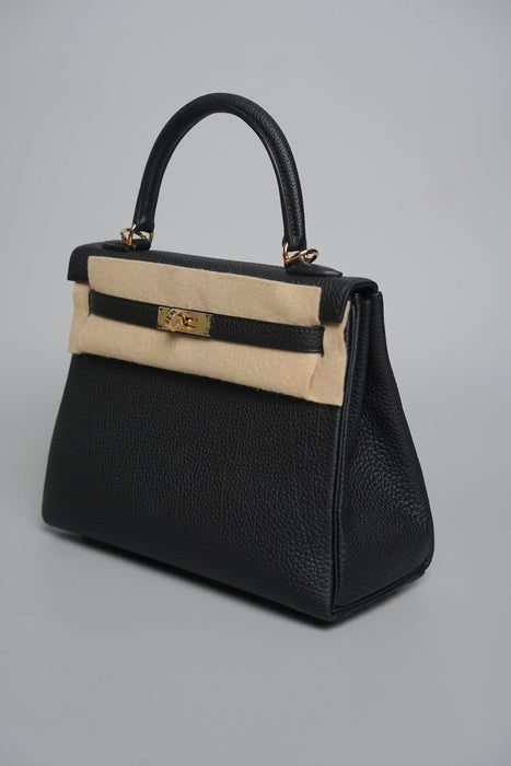 Hermes Kelly Retourne 25 in Noir Togo Permabrass (Brand New)