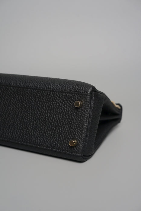Hermes Kelly Retourne 25 in Noir Togo Permabrass (Brand New)