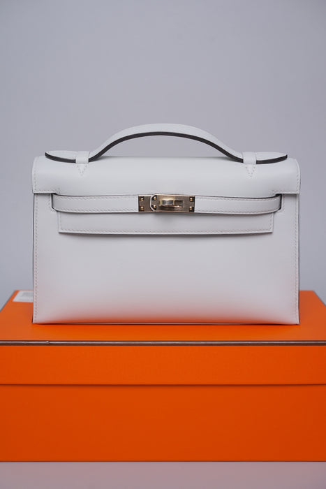 Hermes Kelly Pochette in Gris Platine Pmb (Brand New)