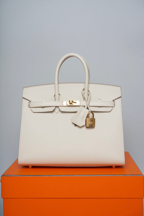 Hermes Birkin 25 Sellier in Craie Epsom Ghw (Brand New)