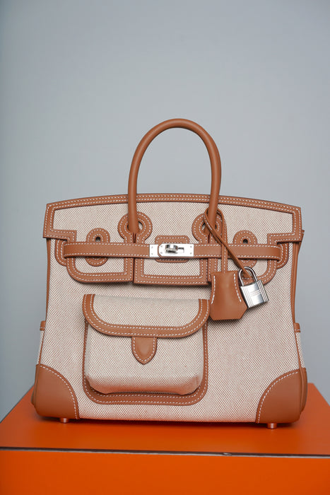 Hermes Birkin 25 Cargo in Gold/Ecru Phw (Brand New)