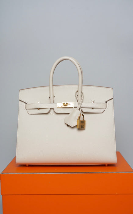 Hermes Birkin 25 Sellier in Craie Epsom Ghw (Brand New)