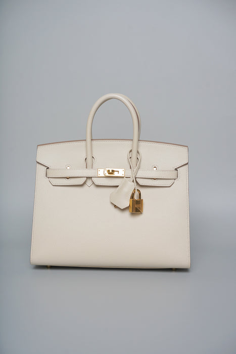 Hermes Birkin 25 Sellier in Craie Epsom Ghw (Brand New)