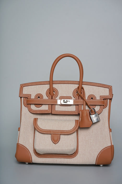 Hermes Birkin 25 Cargo in Gold/Ecru Phw (Brand New)