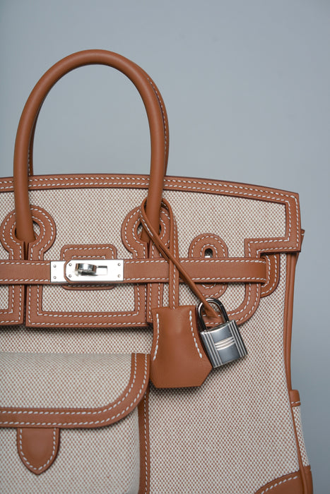 Hermes Birkin 25 Cargo in Gold/Ecru Phw (Brand New)