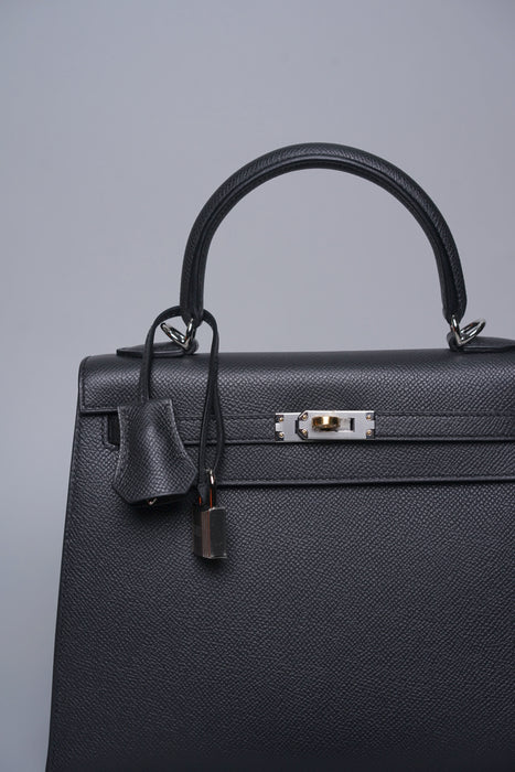 Hermes Kelly 25 Sellier in Plomb Electrum (Brand New)