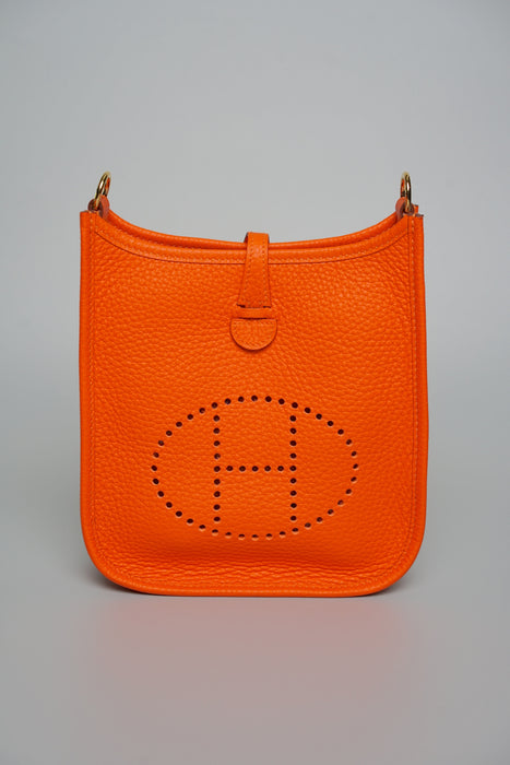 Hermes Mini Evelyne in Orange Minium Ghw (Brand New)