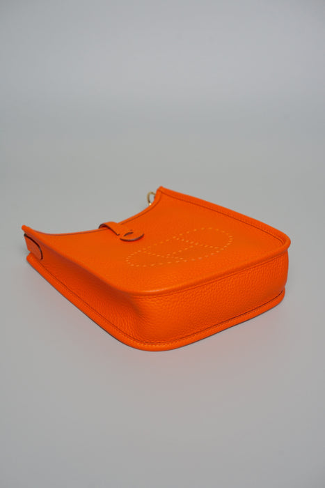 Hermes Mini Evelyne in Orange Minium Ghw (Brand New)