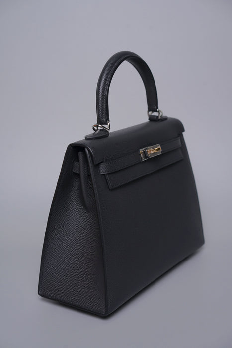 Hermes Kelly 25 Sellier in Plomb Electrum (Brand New)