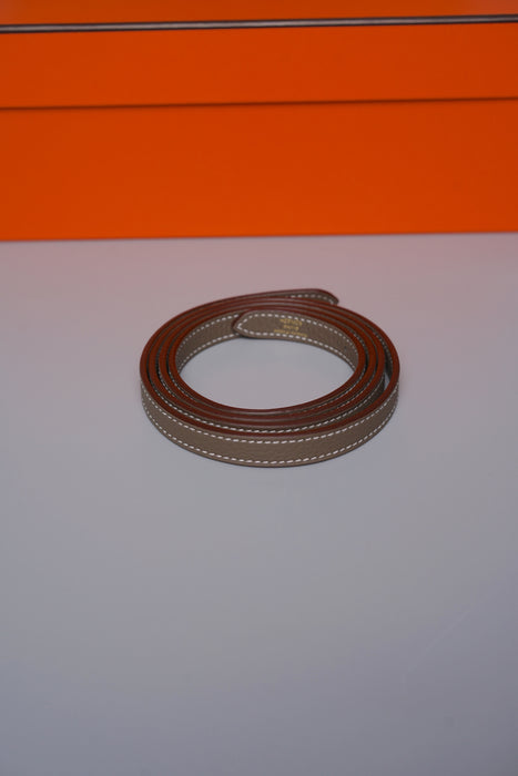 Hermes Halzan 25 in Etoupe Ghw (Brand New)
