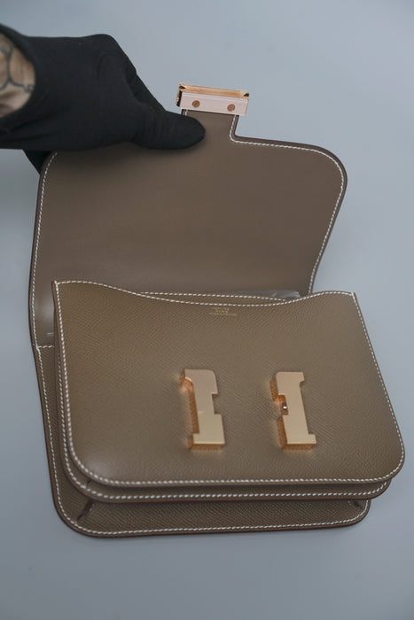 Hermes Constance 18 in Etoupe Epsom Rghw (Brand New)