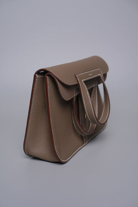 Hermes Halzan 25 in Etoupe Ghw (Brand New)