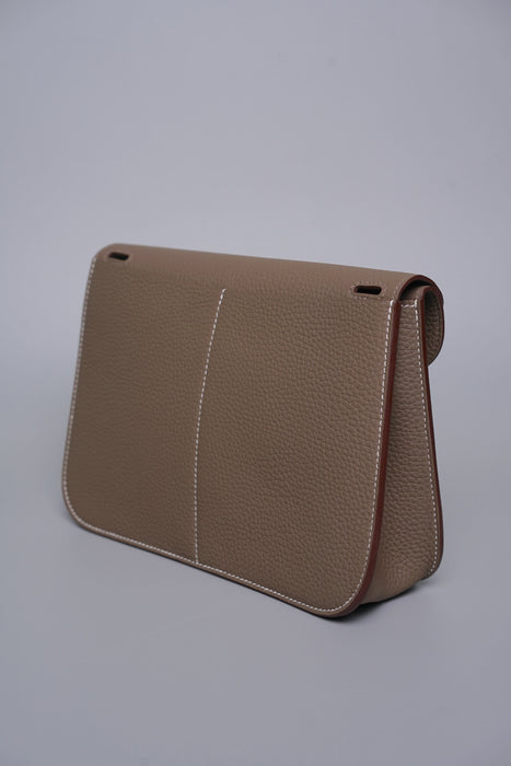 Hermes Halzan 25 in Etoupe Ghw (Brand New)