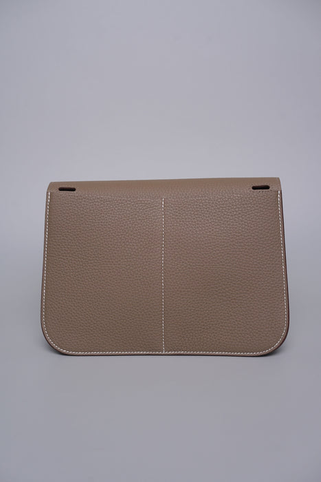 Hermes Halzan 25 in Etoupe Ghw (Brand New)