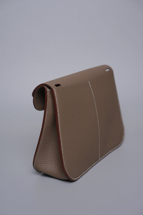 Hermes Halzan 25 in Etoupe Ghw (Brand New)