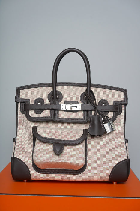Hermes Birkin 25 Cargo in Bai Brun Phw (Brand New)