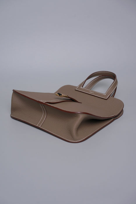 Hermes Halzan 25 in Etoupe Ghw (Brand New)