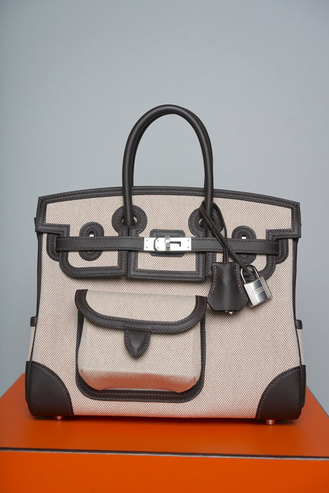 Hermes Birkin 25 Cargo in Bai Brun Phw (Brand New)