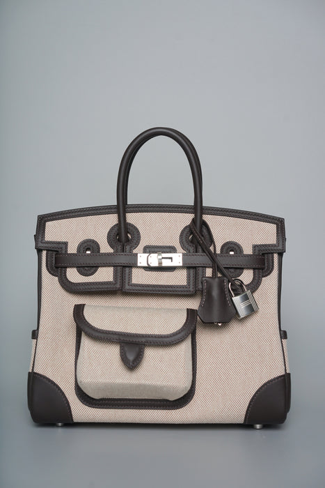 Hermes Birkin 25 Cargo in Bai Brun Phw (Brand New)