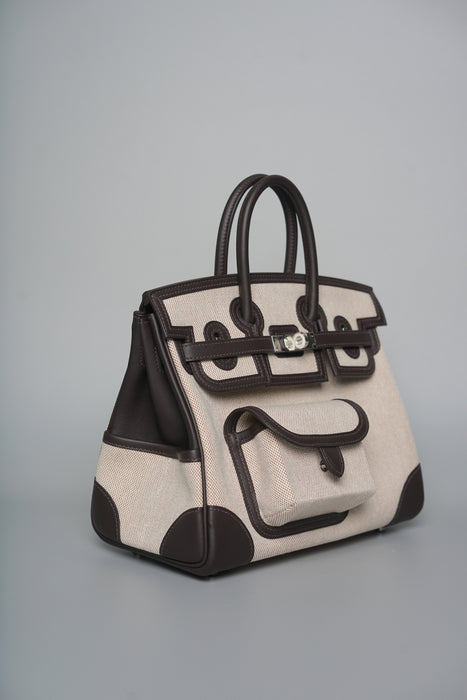 Hermes Birkin 25 Cargo in Bai Brun Phw (Brand New)