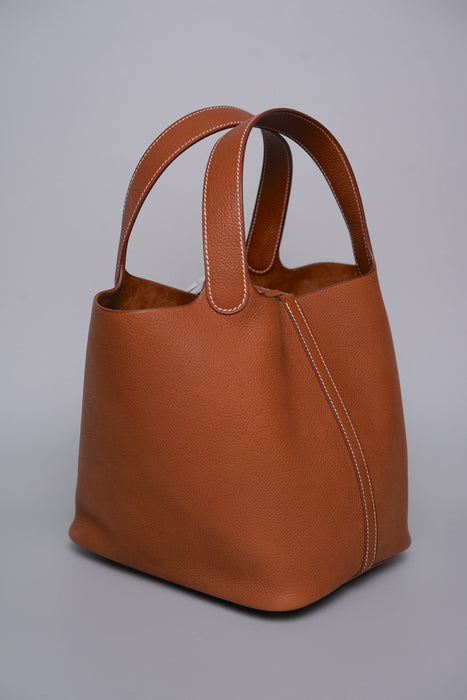 Hermes Picotin 22 in Fauve Barenia Ghw (Brand New)