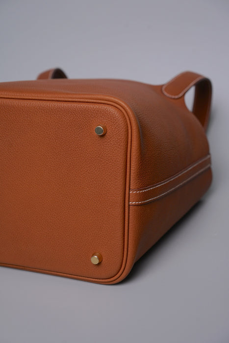 Hermes Picotin 22 in Fauve Barenia Ghw (Brand New)