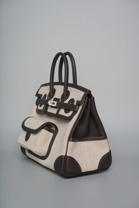 Hermes Birkin 25 Cargo in Bai Brun Phw (Brand New)