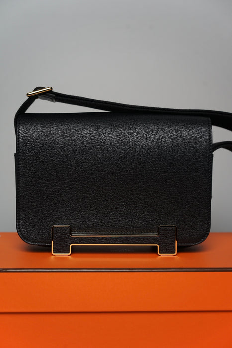 Hermes Geta in Noir Ghw (Brand New)