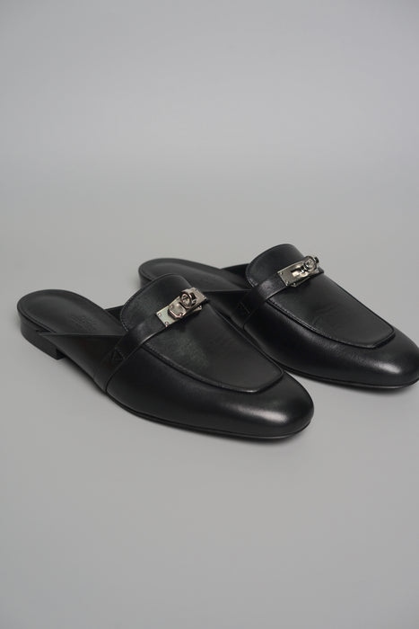 Hermes Oz Mule in Noir Phw Size 37.5 (Brand New)