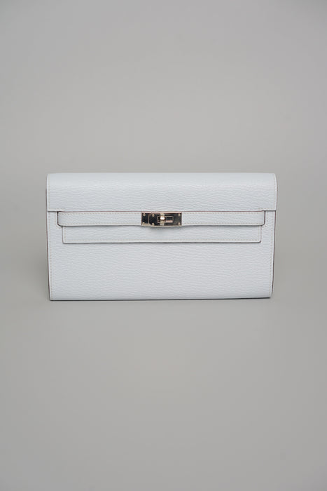 Hermes Kelly To Go in Bleu Brume Chevre Phw