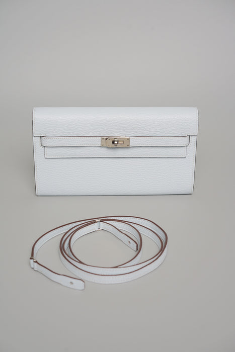 Hermes Kelly To Go in Bleu Brume Chevre Phw