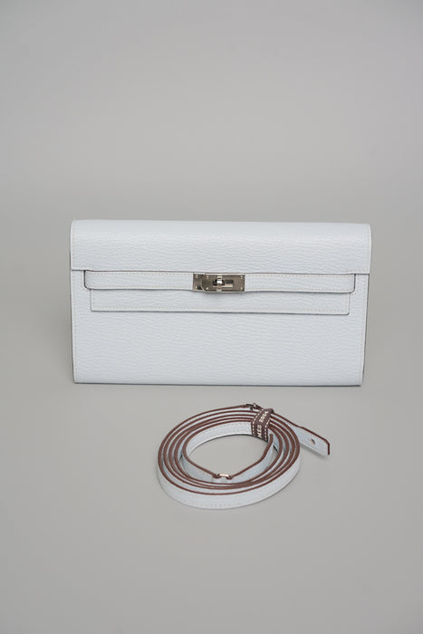 Hermes Kelly To Go in Bleu Brume Chevre Phw