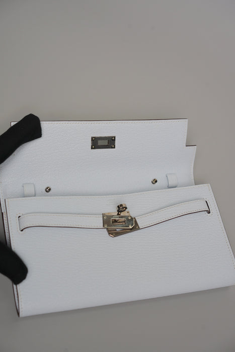 Hermes Kelly To Go in Bleu Brume Chevre Phw