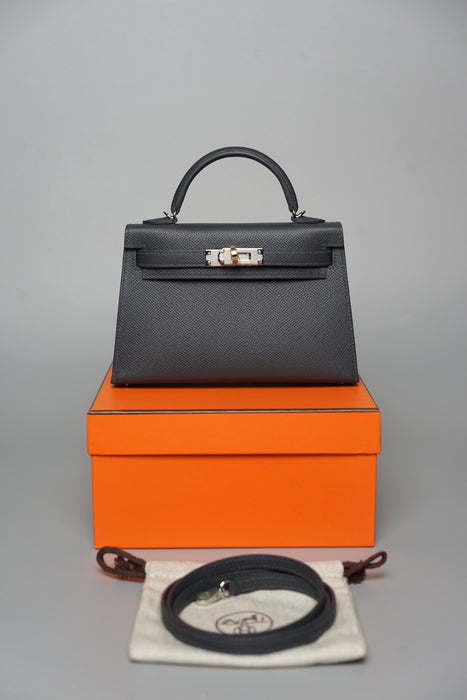 Hermes Kelly 20 in Ardoise Electrum (Brand New)