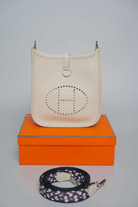 Hermes Mini Evelyne in Beton Zig Zag Strap Phw