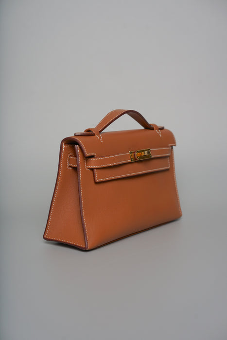 Hermes Kelly Pochette in Gold Swift Ghw (Brand New)
