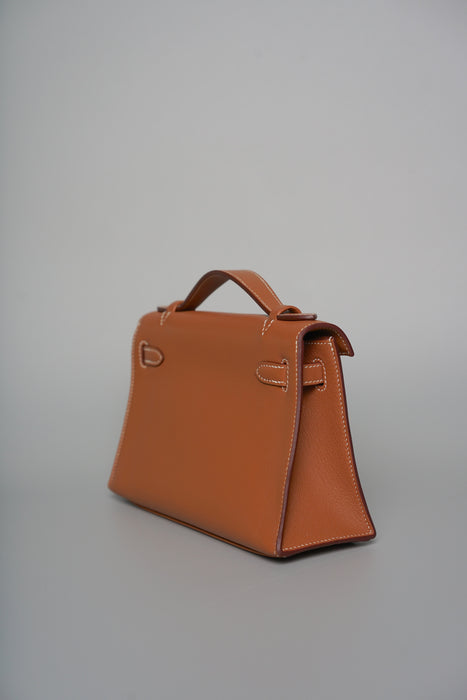 Hermes Kelly Pochette in Gold Swift Ghw (Brand New)