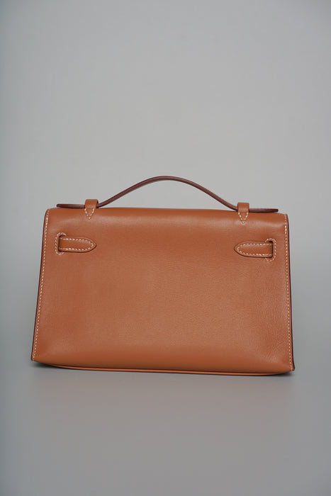 Hermes Kelly Pochette in Gold Swift Ghw (Brand New)