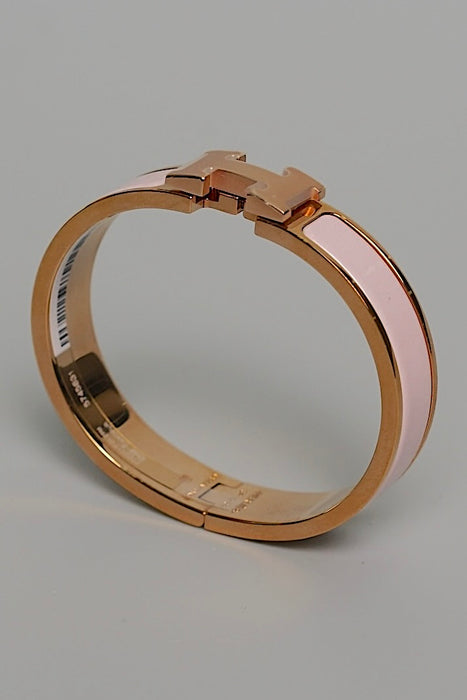 Hermes Clic H Bracelet in Rose Candeur Ghw PM (Brand New)