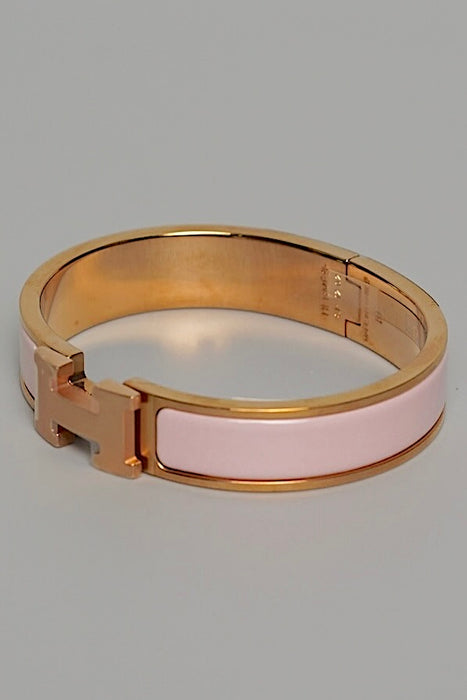 Hermes Clic H Bracelet in Rose Candeur Ghw PM (Brand New)