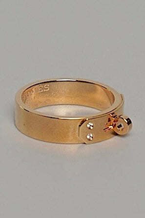Hermes Kelly Ring with 4 Diamonds, Small Model in Rose Gold Size 53 (Brand New)