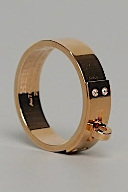 Hermes Kelly Ring with 4 Diamonds, Small Model in Rose Gold Size 53 (Brand New)