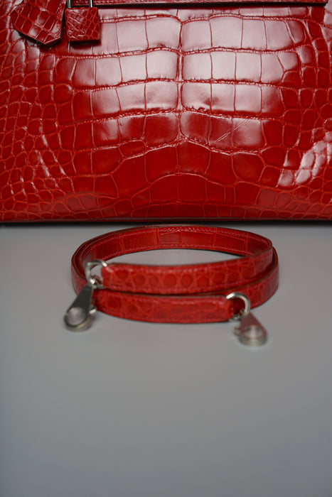 Hermes Kelly 28 in Braise Shiny Alligator Phw