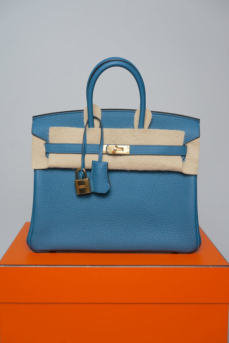 Hermes Birkin 25 in Bleu Colvert Togo Ghw (Brand New)