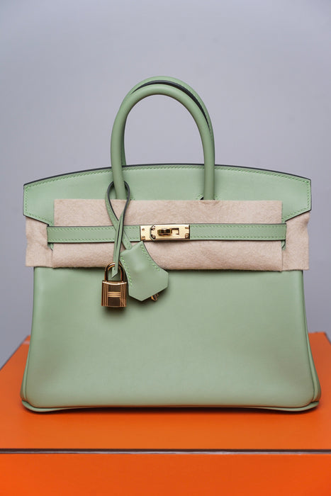 Hermes Birkin 25 in Vert Criquet Swift Ghw (Brand New)