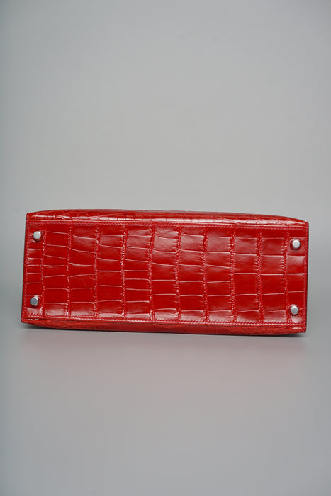Hermes Kelly 28 in Braise Shiny Alligator Phw
