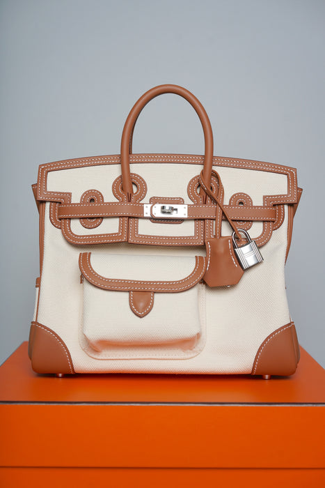 Hermes Birkin 25 Cargo in Vanilla/Gold Phw (Brand New)