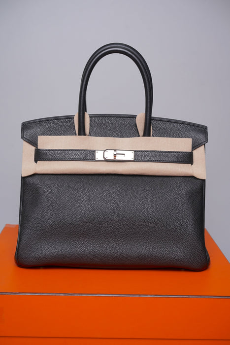 Hermes Birkin 30 in Noir Togo Phw