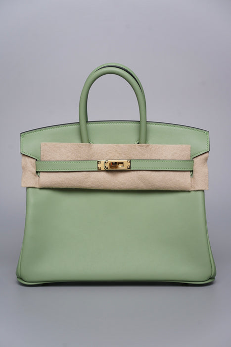 Hermes Birkin 25 in Vert Criquet Swift Ghw (Brand New)
